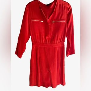 Theory Red Silk Dress